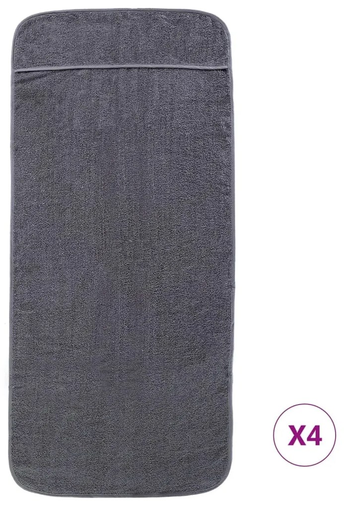 Toalhas de praia 4 pcs 60x135 cm tecido 400 GSM antracite