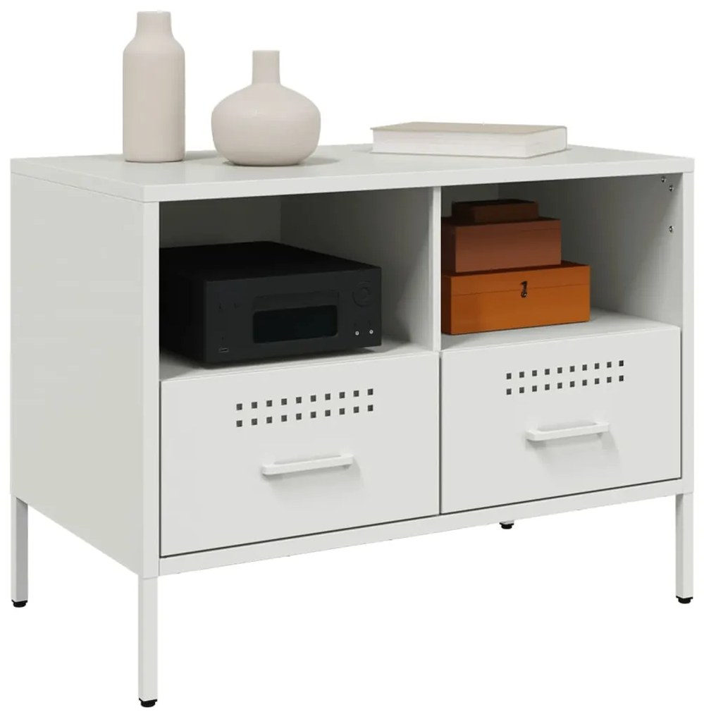 Móveis de TV 2 pcs 68x39x50,5 cm aço branco