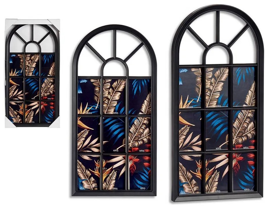 Porta-retratos Múltiplo Preto Vidro Plástico (34,5 X 2,5 X 69,5 cm)