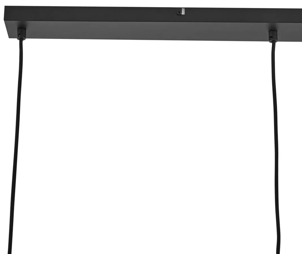 Candeeiro suspenso de design preto com vidro arco-íris retangular 3 luzes - Mallon