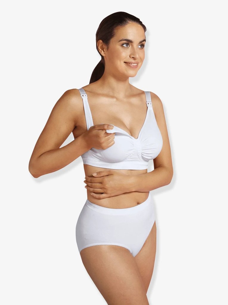 Soutien sem costuras, especial gravidez e amamentação, GelWire® da CARRIWELL branco medio liso