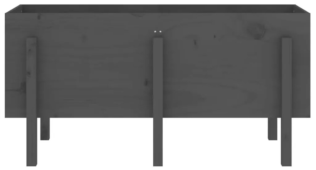 Canteiro elevado de jardim 121x50x57 cm pinho maciço cinzento