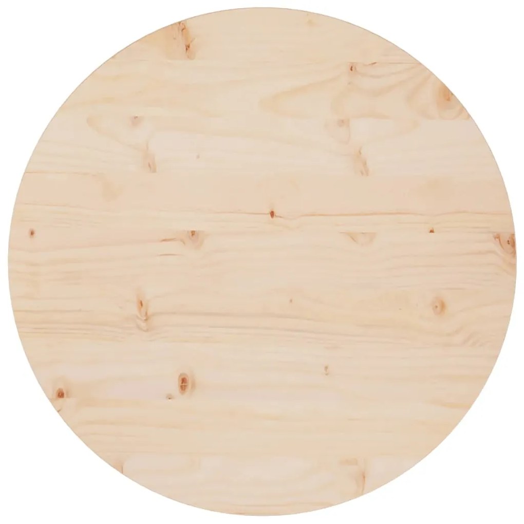 813647 vidaXL Tampo de mesa pinho maciço Ø60x2,5 cm