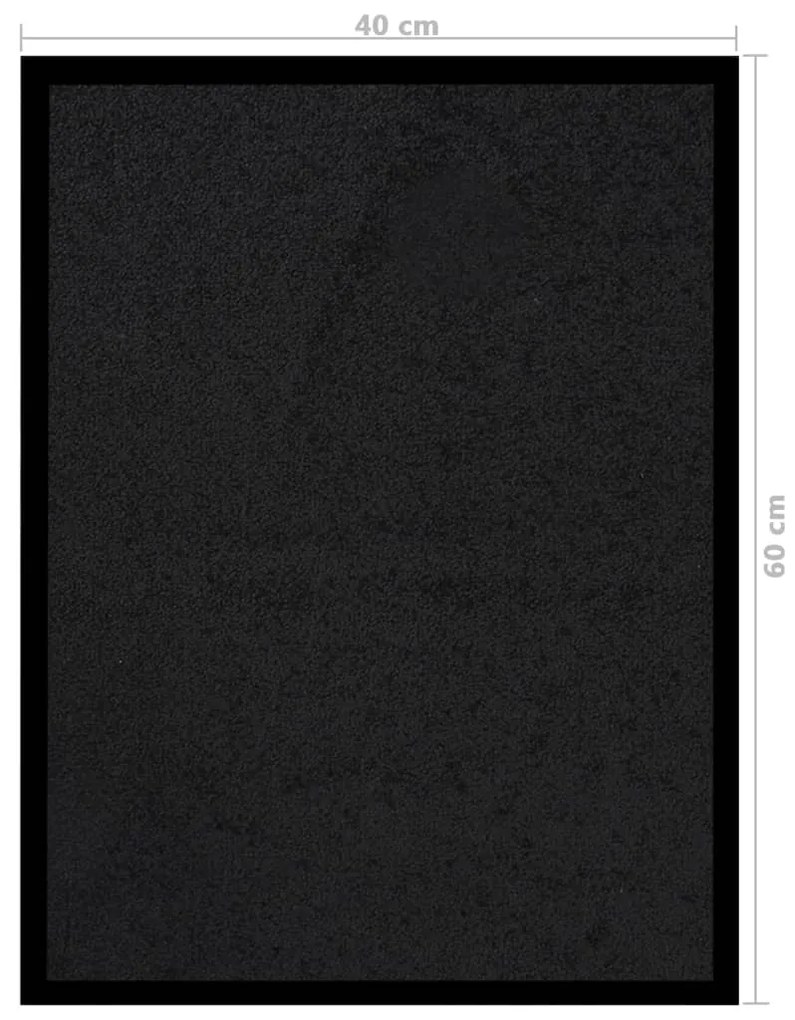Tapete de porta 40x60 cm preto