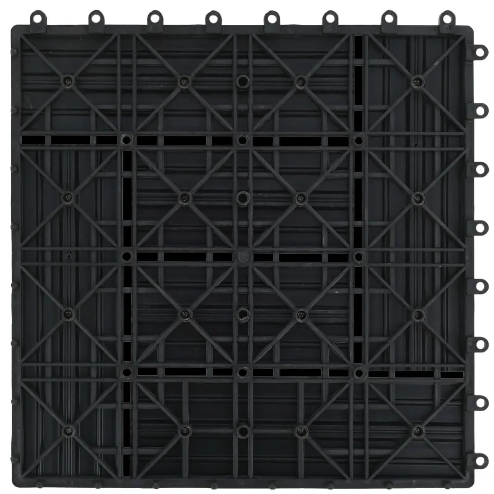 Ladrilhos de pavimento 22 pcs WPC 2m² 30x30 cm preto