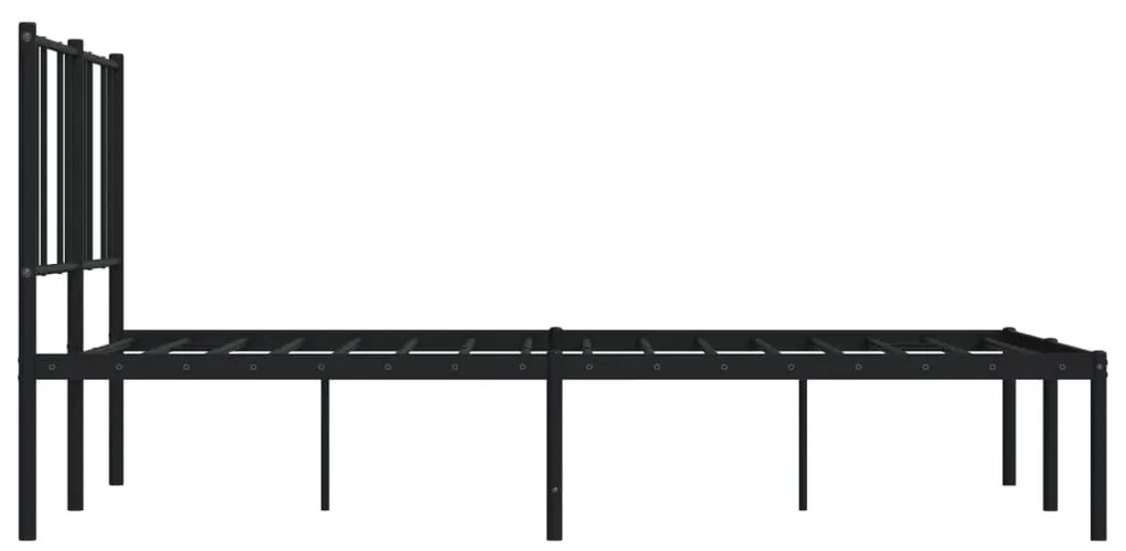 Estrutura de cama com cabeceira 120x200 cm metal preto