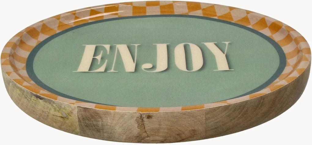 Pratos de pequeno-almoço em madeira de manga Enjoy, conjunto de 6