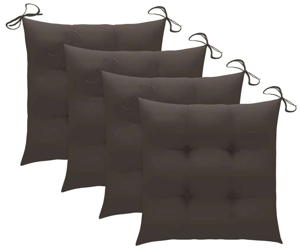 Cadeiras de jantar p/ jardim 3 pcs c/ almofadões acácia maciça
