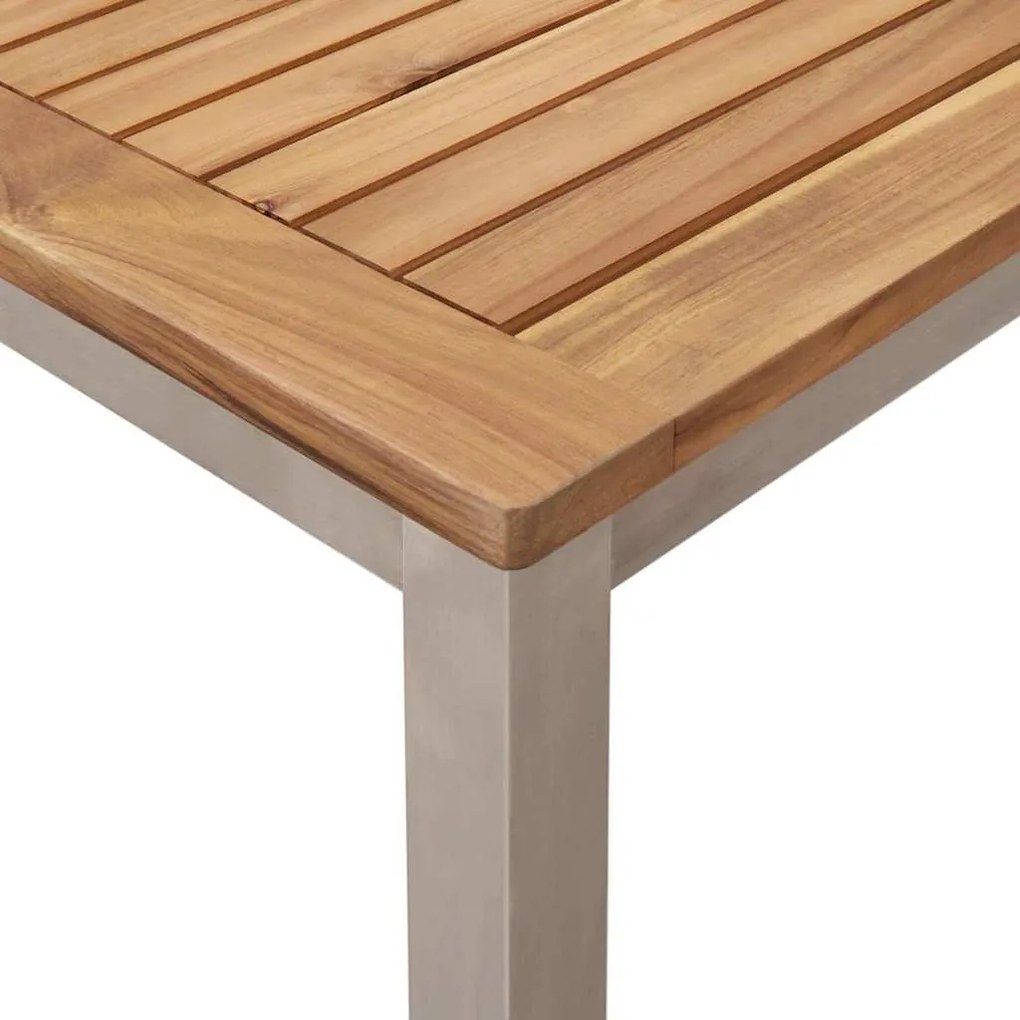 Conjunto de Jantar de Jardim vidaXL 7 Peças em Madeira de Teca Maciça