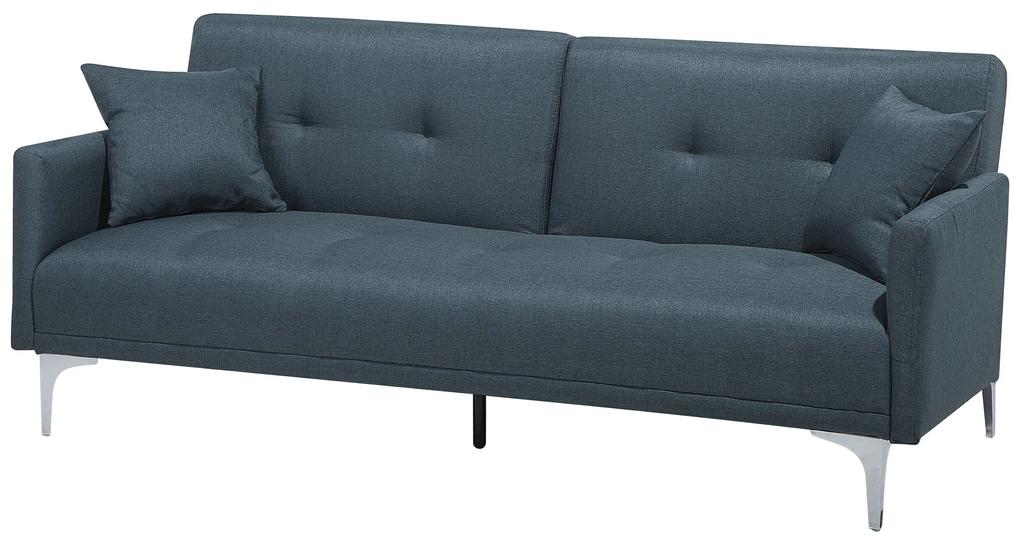 Sofá-cama de 3 lugares em tecido azul acinzentado LUCAN Beliani