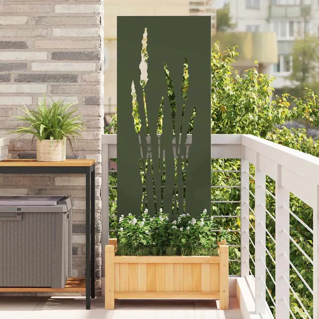 vidaXL Tela de Privacidade para Jardim Floral Verde-oliva 50 x 140 cm