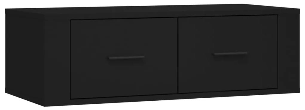 Armário de TV suspenso 80x36x25 cm derivados de madeira preto
