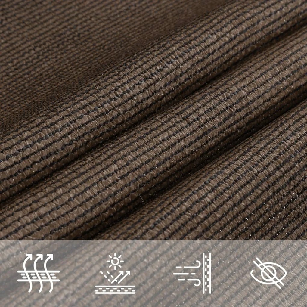 Para-sol estilo vela 160 g/m² 2x2,5 m PEAD castanho