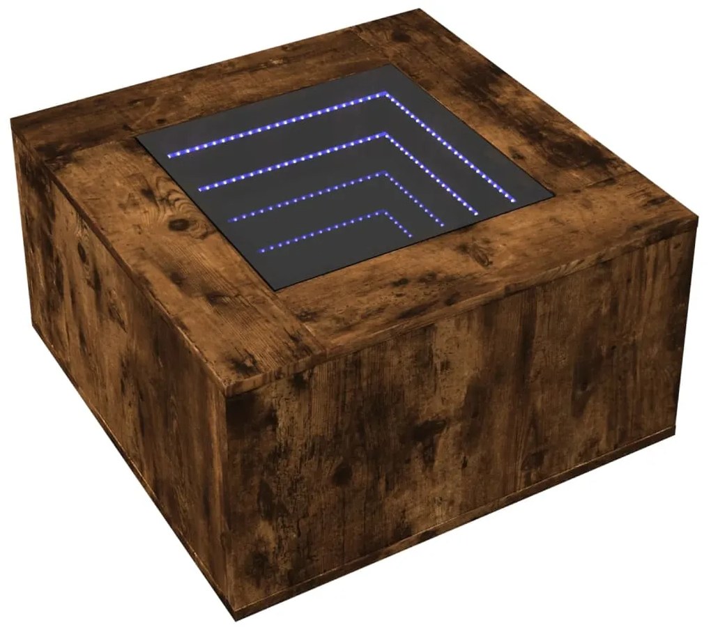 Mesa de centro c/ LEDs 60x60x40 cm derivados de madeira