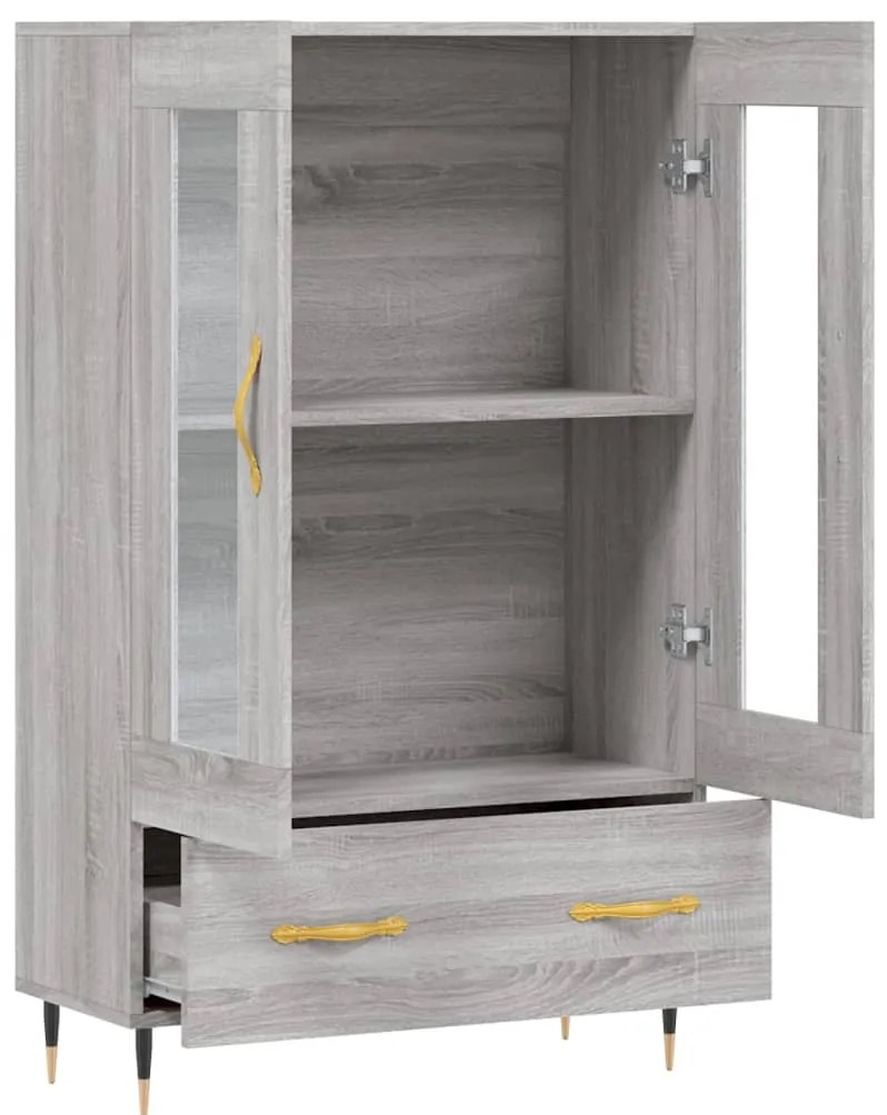 Armário alto derivados de madeira 69,5x31x115cm cinza sonoma