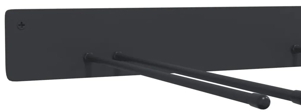 Suportes de parede p/ ferramentas de jardim 4 pcs aço preto
