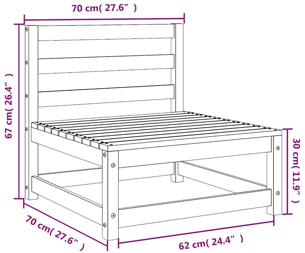 3 pcs conjunto lounge de jardim pinho maciço preto