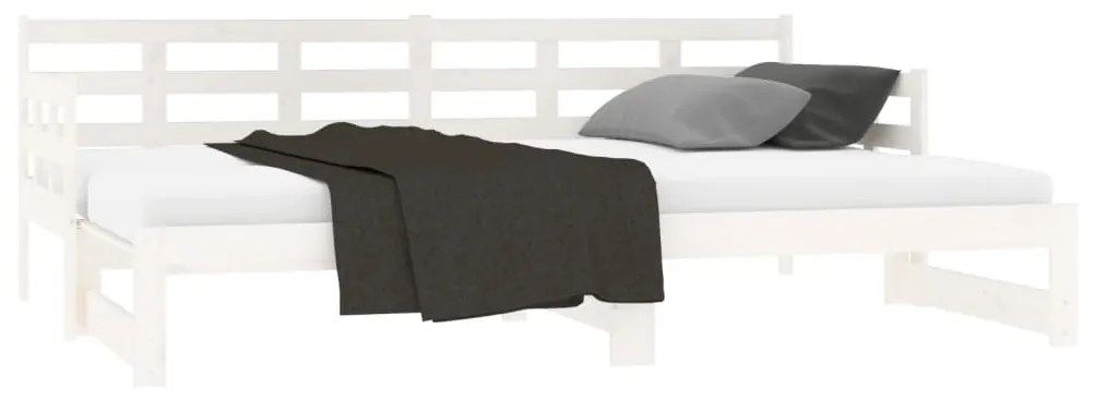 Sofá-cama de puxar 2x(90x200) cm pinho maciço branco