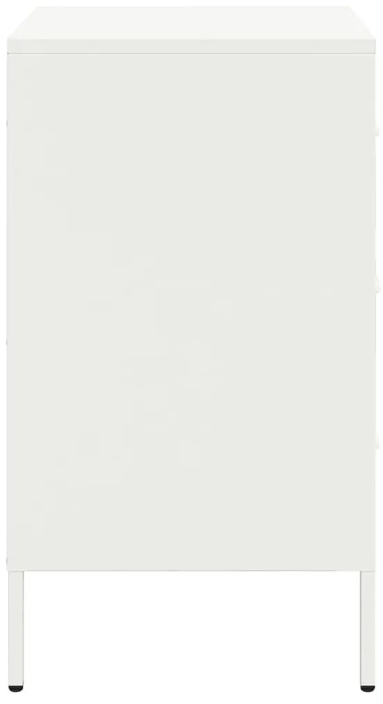 Mesas de cabeceira 2 pcs 36x39x68 cm aço branco