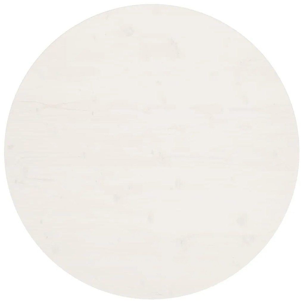 Tampo de mesa pinho maciço Ø90x2,5 cm branco