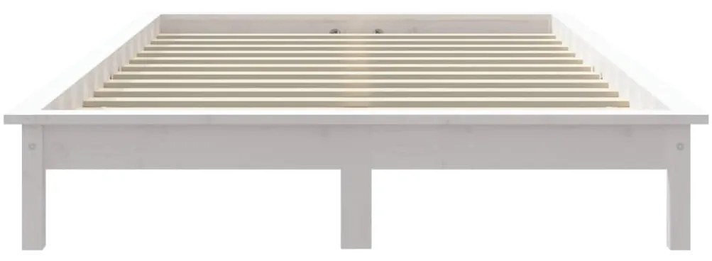 Estrutura de cama king size 150x200 cm pinho maciço branco