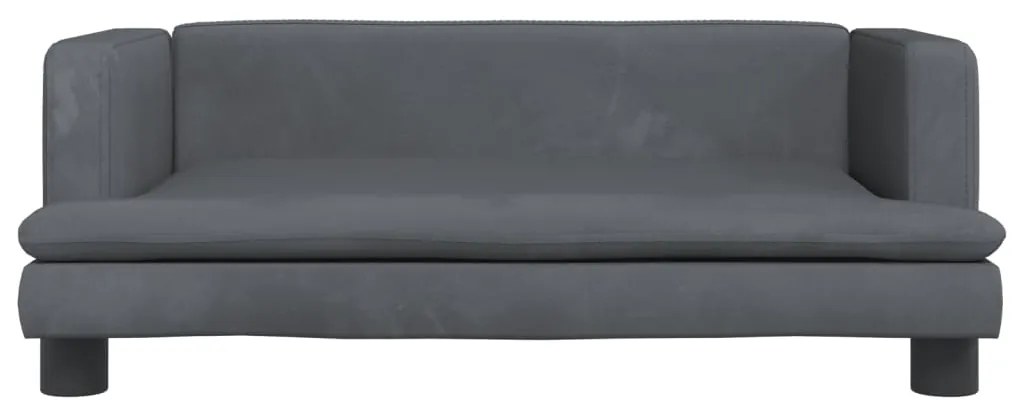 Sofá infantil 80x45x30 cm veludo cinzento-escuro