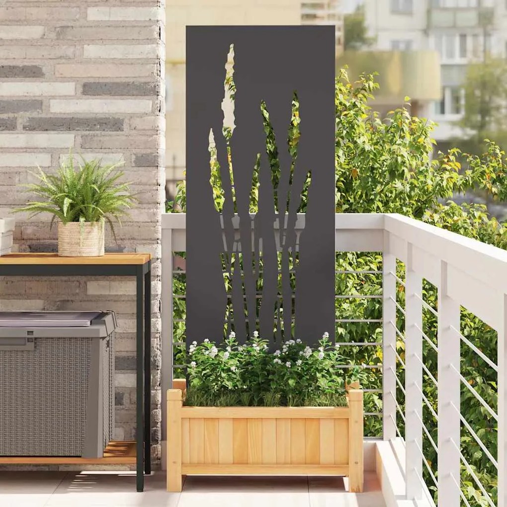 vidaXL Tela de Privacidade para Jardim Floral Preto 50 x 140 cm