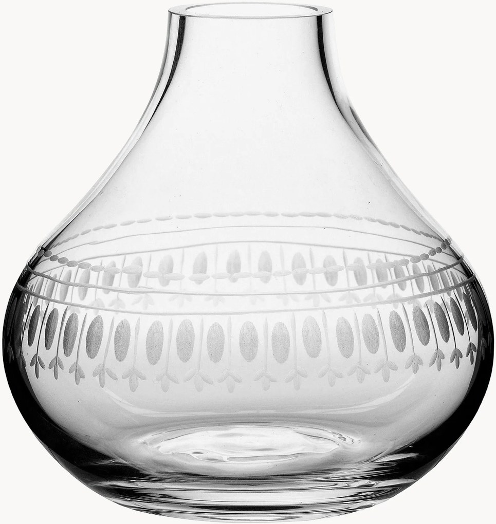 Jarra em cristal artesanal Ovals, Alt 11 cm