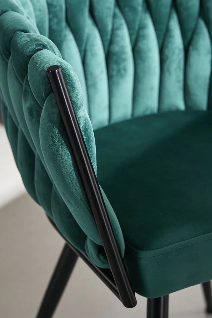 Cadeira Widny Black Veludo - Verde