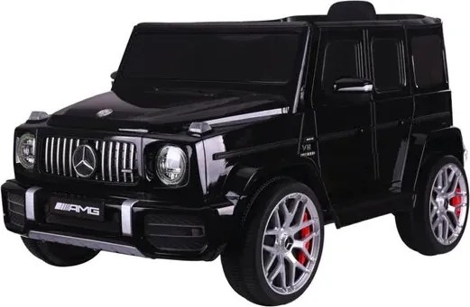 Carro elétrico para crianças Mercedes G63 12V pneus de borracha, banco em pele Preta