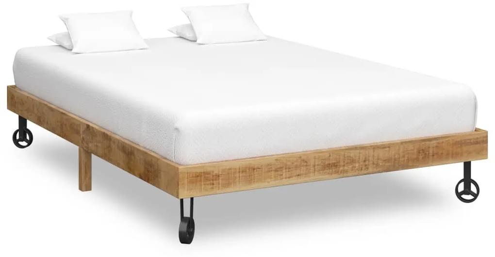 Estrutura de cama 160x200 cm madeira de mangueira maciça