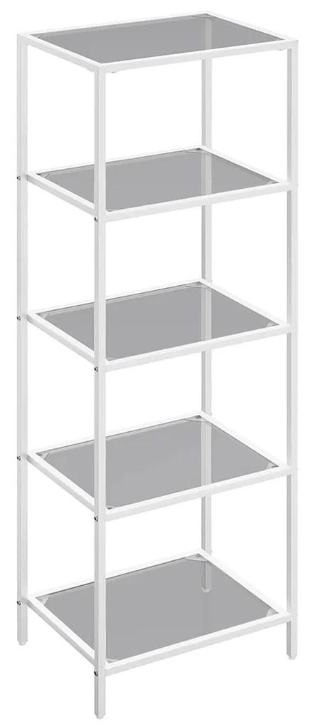 Estante com 5 prateleiras 30 x 40 x 124,5 cm branco e cinzento ardósia