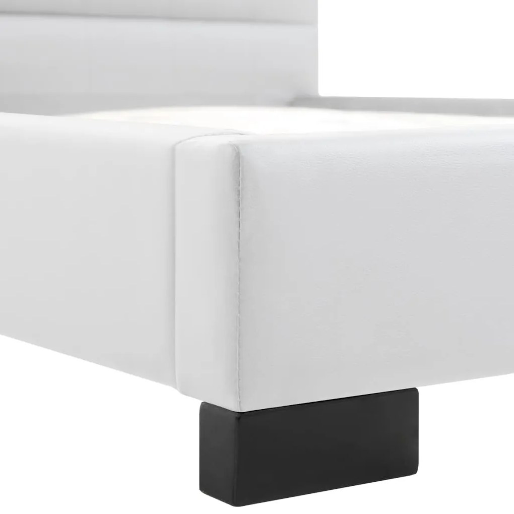 Estrutura de cama 120x200 cm couro artificial branco