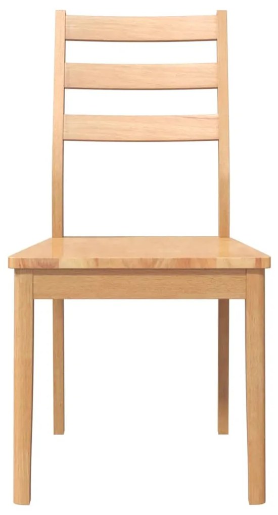 Cadeiras de jantar 2 pcs madeira seringueira maciça natural