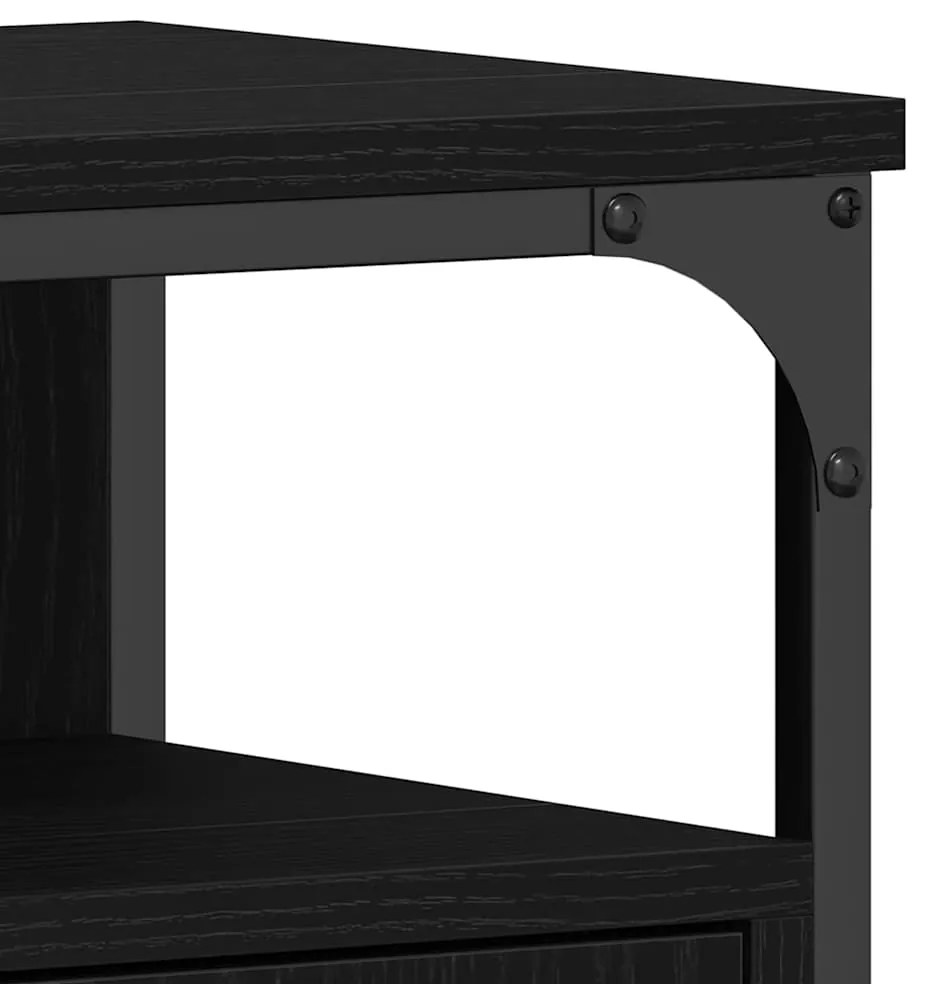 Armário de Pia de Banheiro vidaXL Carvalho Preto 80x30x60 cm Madeira d