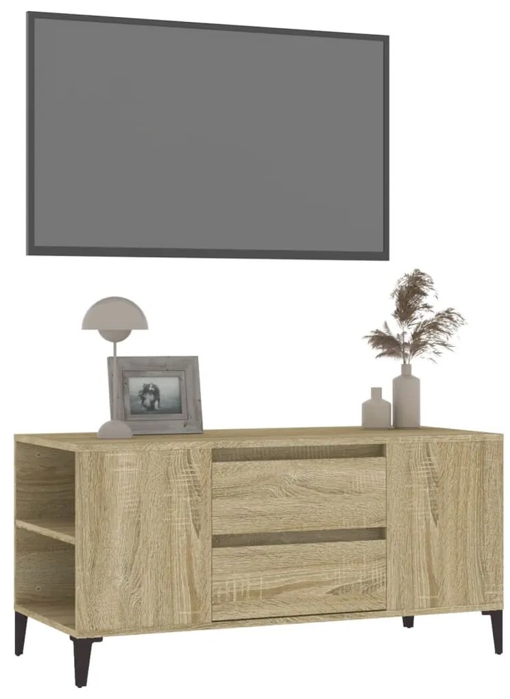 Móvel p/ TV 102x44,5x50 cm derivados de madeira carvalho sonoma