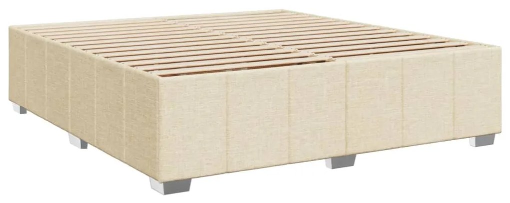 Cama com molas/colchão 200x200 cm tecido cor creme