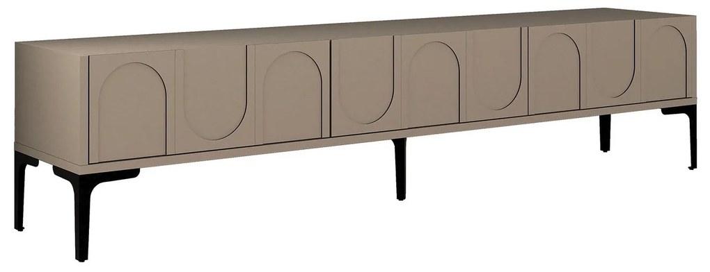 Móvel de TV "Lyon" – 180x42x35 cm – Taupe e Preto - Design Moderno