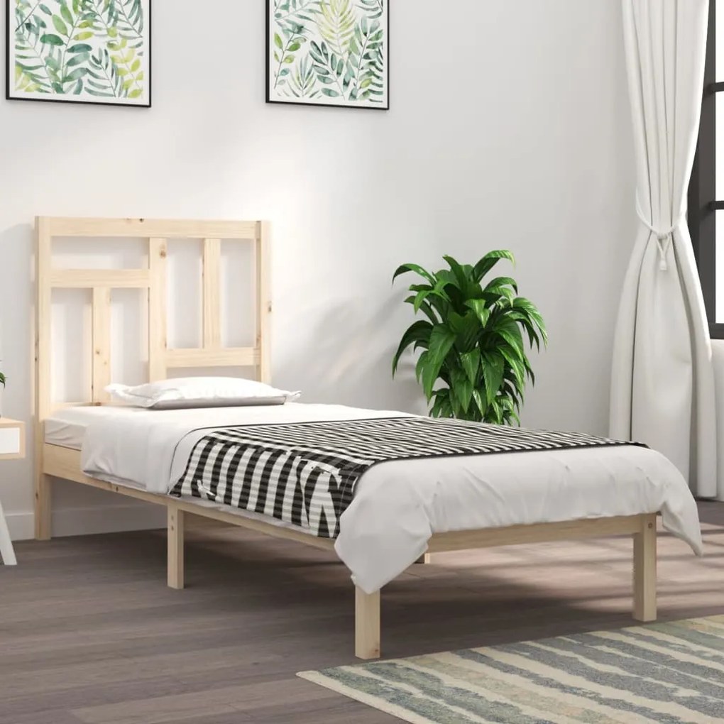Cama sem colchão 90x200 cm madeira de pinho maciça