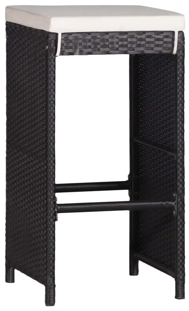 Conjunto de jantar para exterior 9 pcs vime PE preto