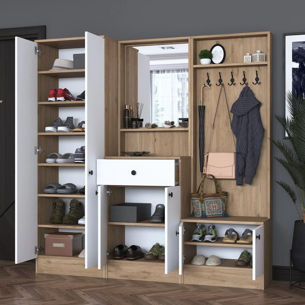Cabide P6 – Nogueira e Branco – 179,4x182,8x35,5 cm