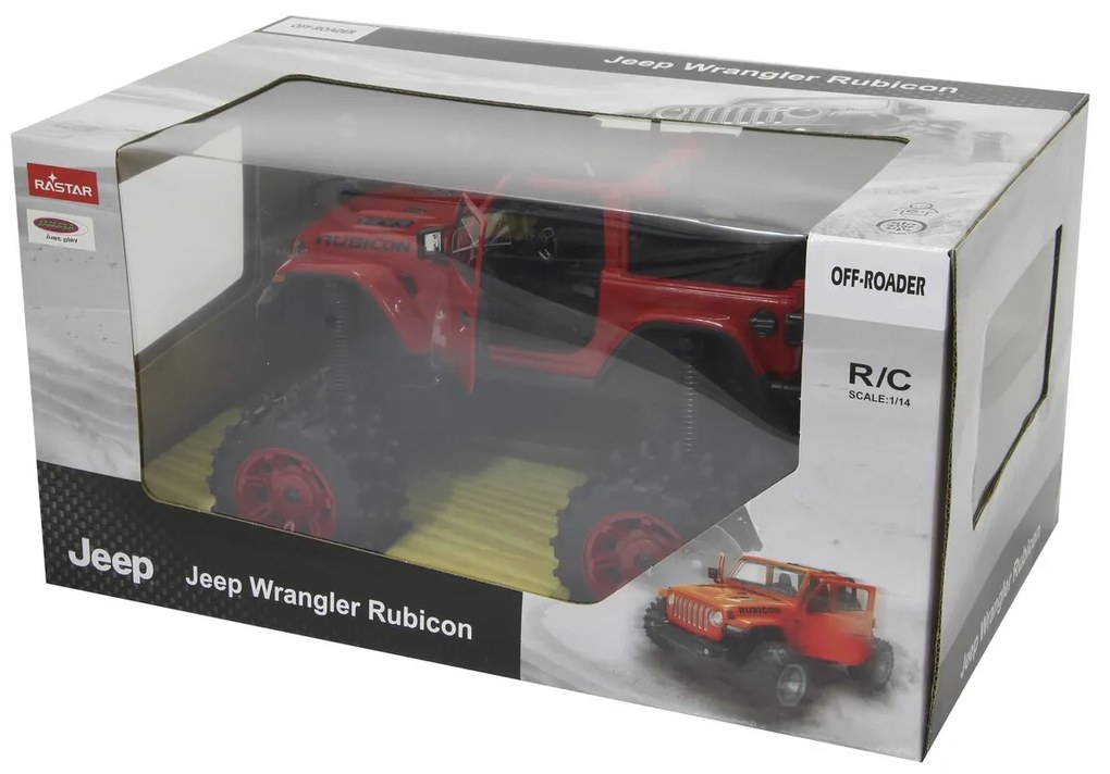 Carro telecomandado Jeep Wrangler JL 1:14  2,4GHz Roda gigante Vermelho