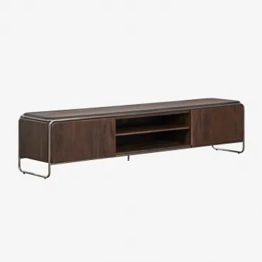 Móvel De Tv Em Madeira De Acácia E Aço Inoxidável Altrex Castanho-acácia Escuro & 200 X 40 Cm - Sklum
