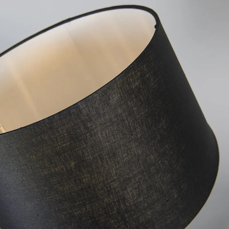 Candeeiro de mesa branco com cúpula preta 35 cm ajustável - Parte Moderno