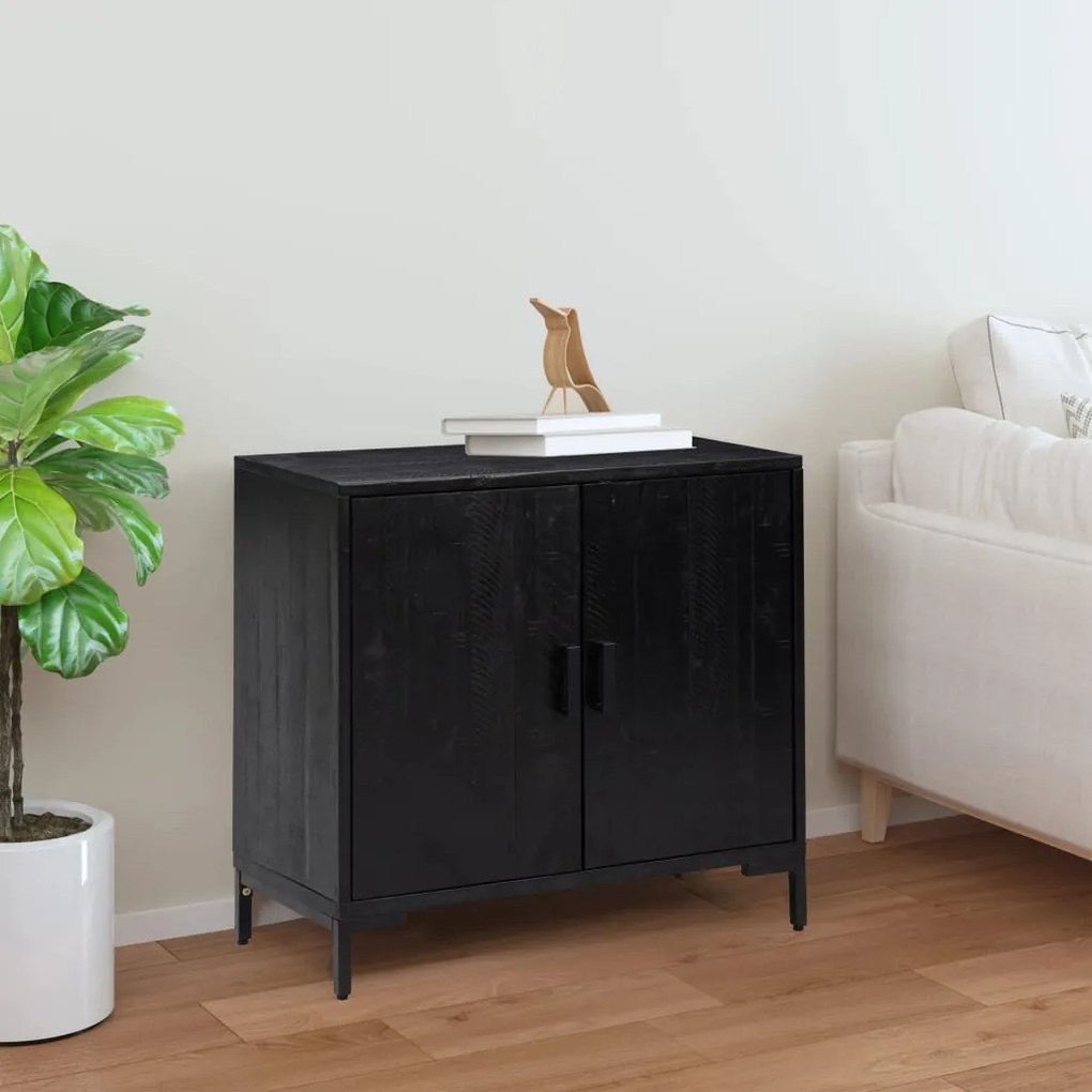 vidaXL Aparador 75x35x70 cm pinho maciço preto