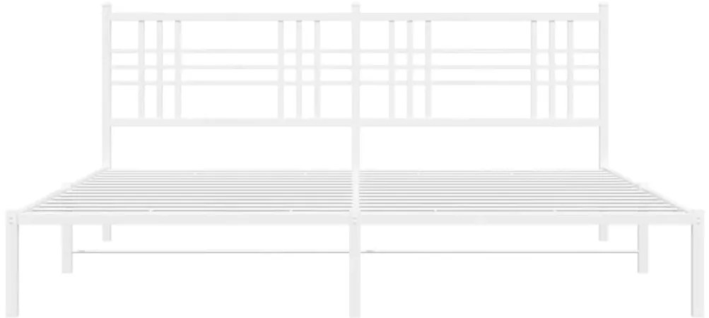 Estrutura de cama com cabeceira 180x200 cm metal branco