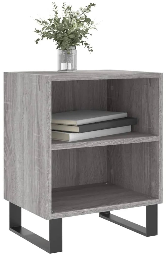 Mesas cabeceira 2pcs 40x30x50 cm derivados madeira cinza sonoma
