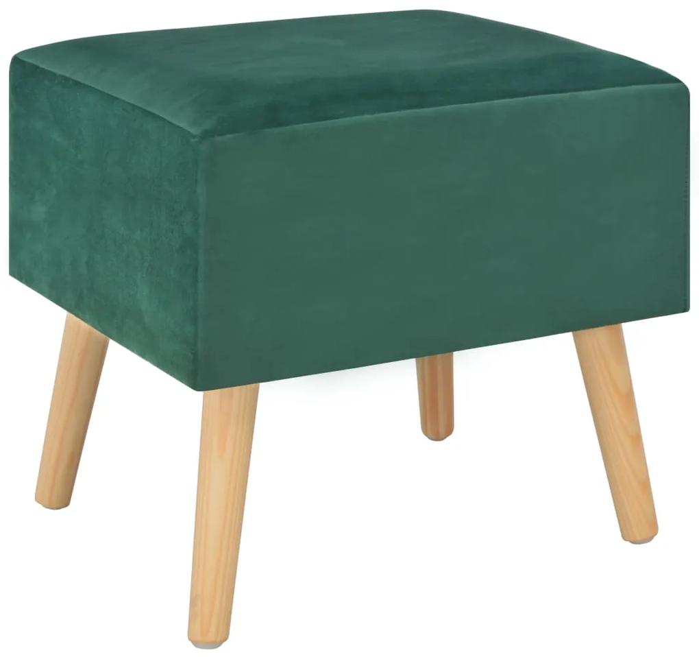 Mesa de cabeceira 40x35x40 cm veludo verde