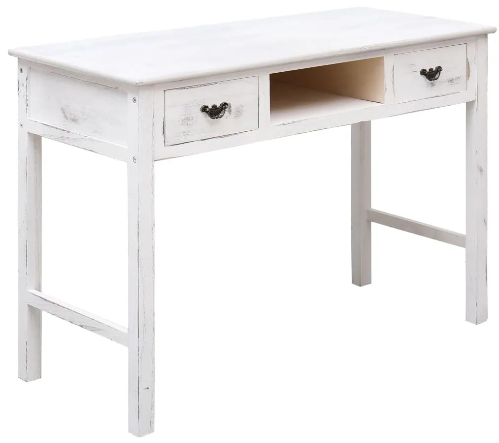 vidaXL Mesa consola 110x45x76 cm madeira branco antigo