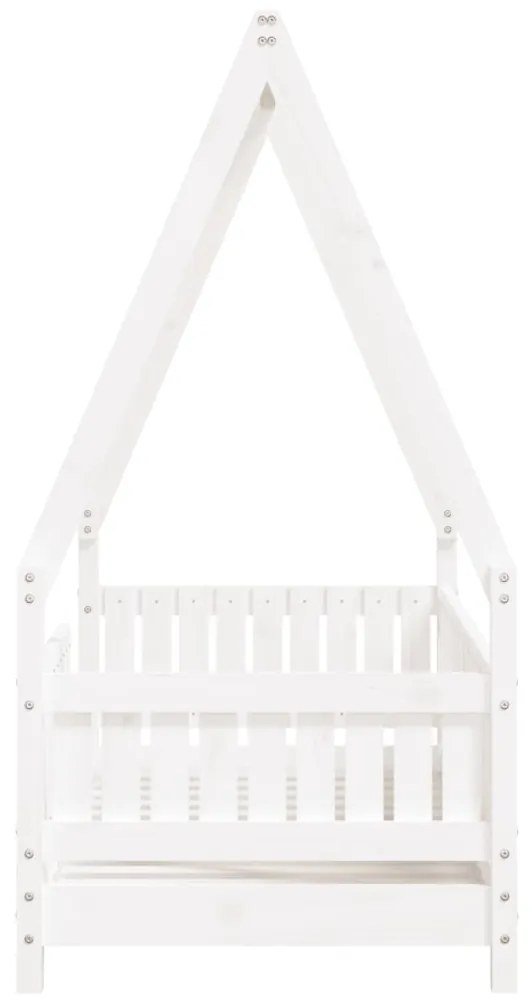 Estrutura de cama infantil 70x140 cm pinho maciço branco